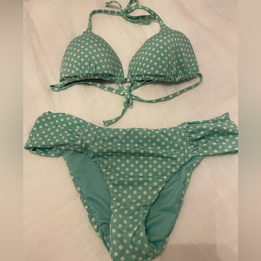 Mint Green Polka Dot Bikini set from Calzedonia